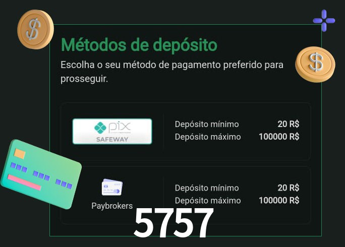 O cassino 5757 oferece uma grande variedade de métodos de pagamento